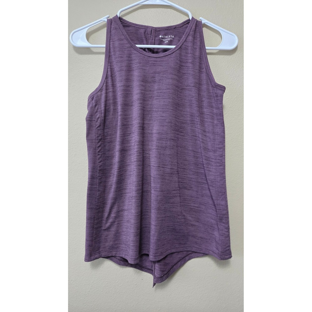 Athleta Breezy Tank Top Purple Heathered Open Back XXS